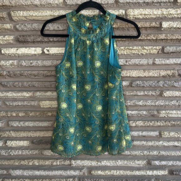 Liberty of London Target Hera Peacock Feathers High Neck Halter Top Size Small - Picture 9 of 10